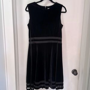 Calvin Klein velvet black fit and flare dress size 12